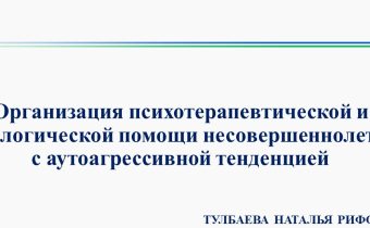 Организация психотерапевтической и психологической помощи несовершеннолетним с аутоагрессивной тенденцией